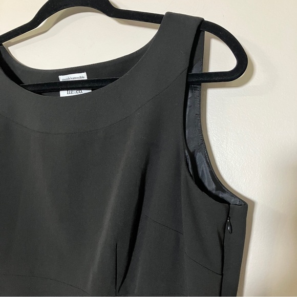 LIZ & Co dress LBD Sleeveless Black sheath round neck vintage Y2K - Picture 4 of 7